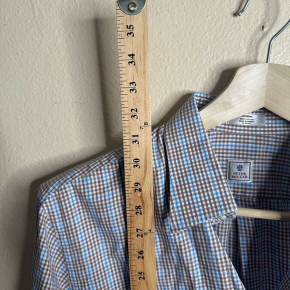 Peter Millar Shirt Mens Medium Button Up Long Sleeve Plaid Classic Casual - Picture 2 of 10